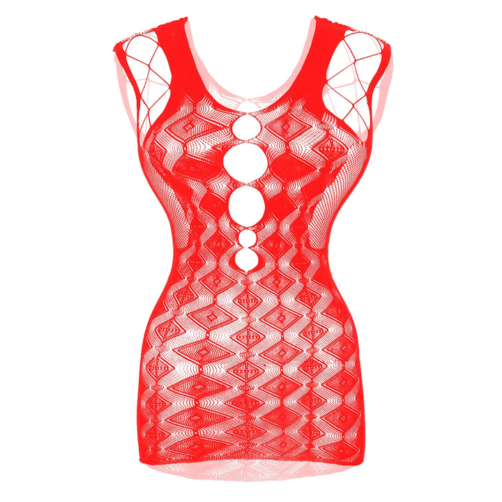 Body Stocking Dress Transparent Bodysuit for Women Bodycon Jumpsuits Hollow Out Lingerie Costume Fishnet Dresses
