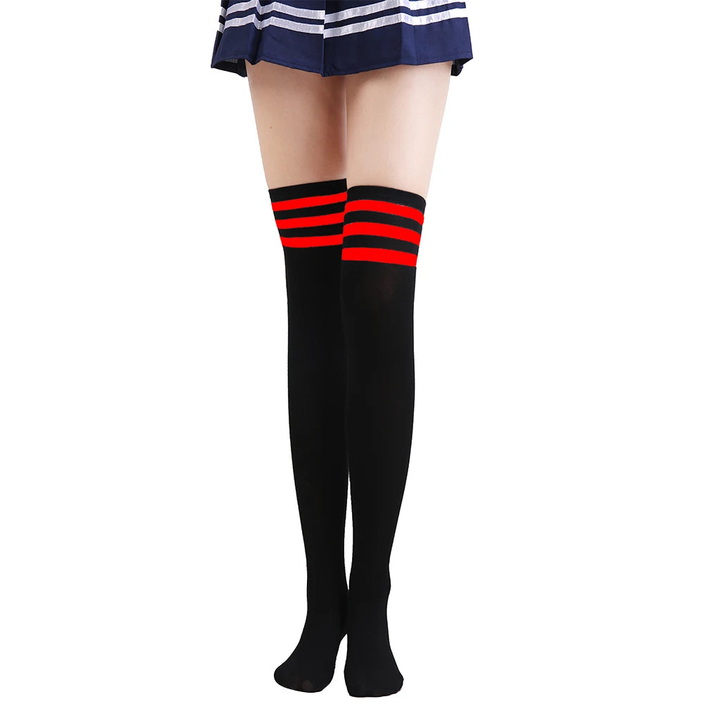 Japanese Lolita Socks Cotton Hosiery Girl Uniform Socks Lined Retro Socks for Adult Costumes Stockings