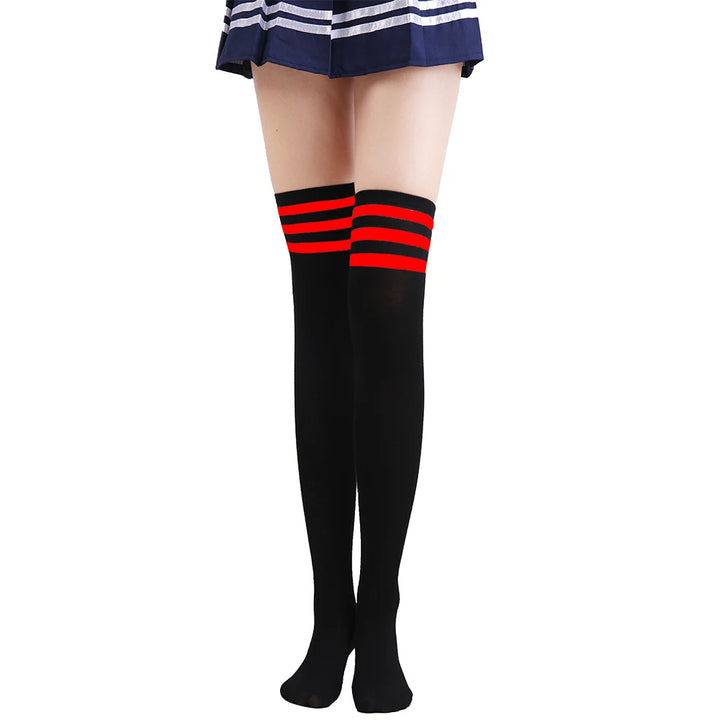 Japanese Lolita Socks Cotton Hosiery Girl Uniform Socks Lined Retro Socks for Adult Costumes Stockings