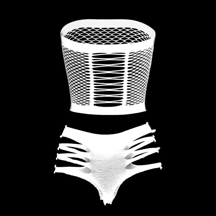 Two Piece Lingerie Underwear Bodysuit Set Women Clothing Sexy Fishnet Bodystocking Exotic Dancewear