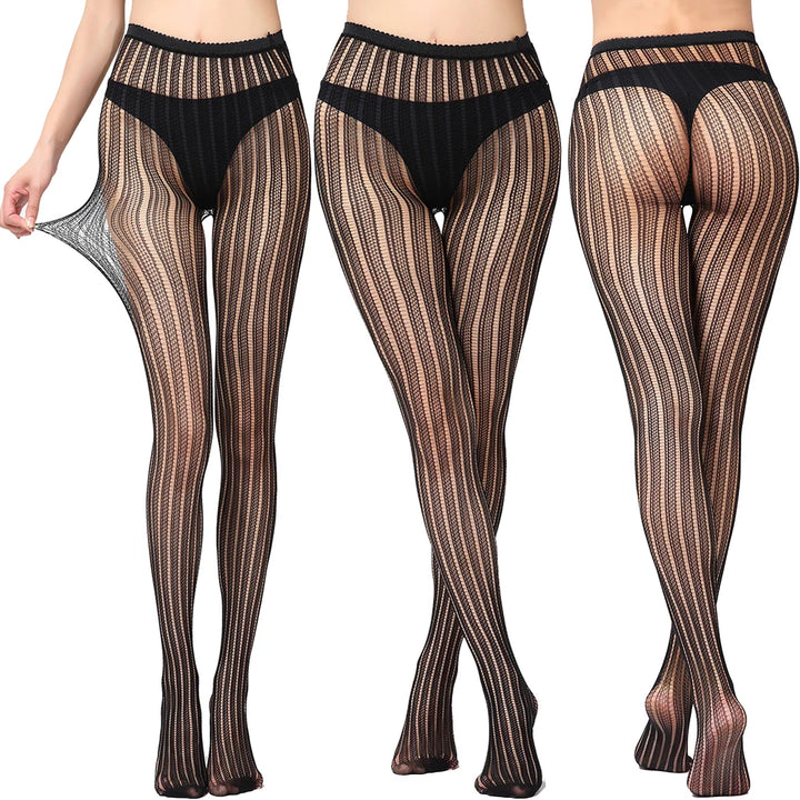 High Waist Fishnet Leggings Pantyhose Mock Suspender Pantyhose Striped Goth Fishnets Stocking Body  Suspender Tights