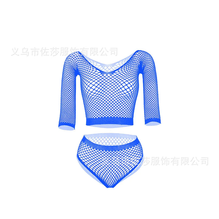 Sexy Mini Bodydress Set Mesh Nets Full Body Stocking Lingerie Women Polyester Seamless Body Stocking Dress