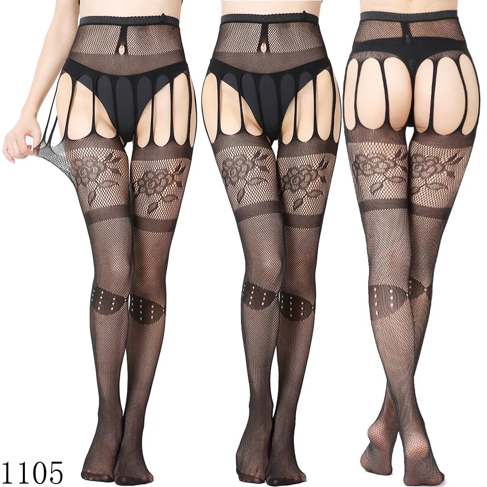 Womens Lingerie Body Garter Belt Thigh High Sheer Nylon Stockings Suspenders Sexy Pantyhose/tights