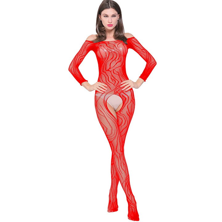 Ins Popular Worm Print Lingerie Femme Sexy Crotchless Bodysuit Underwear Women Sexy Erotic Body Stocking Lingerie W080
