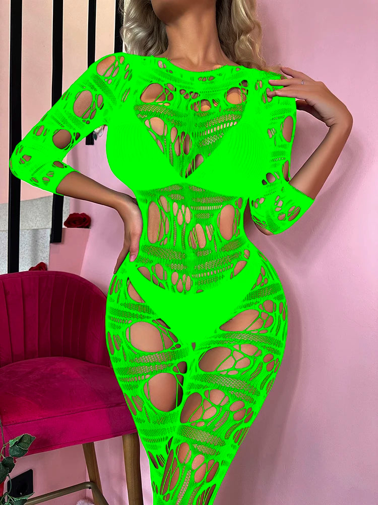 Hot Full Body Hollow Out Bodystocking Adult Women Sexy Crotchless Body Stocking Sexy Erotic Lingerie Dresses Stockings