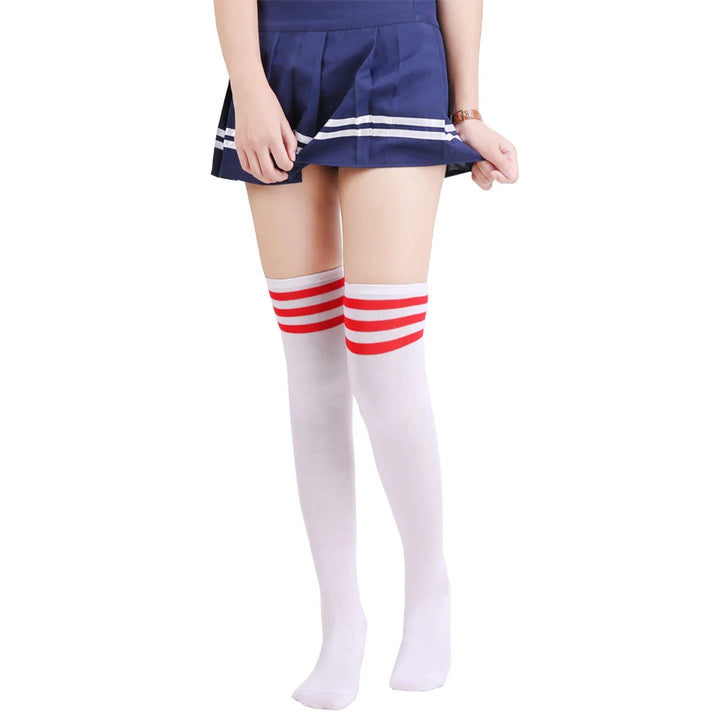Japanese Lolita Socks Cotton Hosiery Girl Uniform Socks Lined Retro Socks for Adult Costumes Stockings