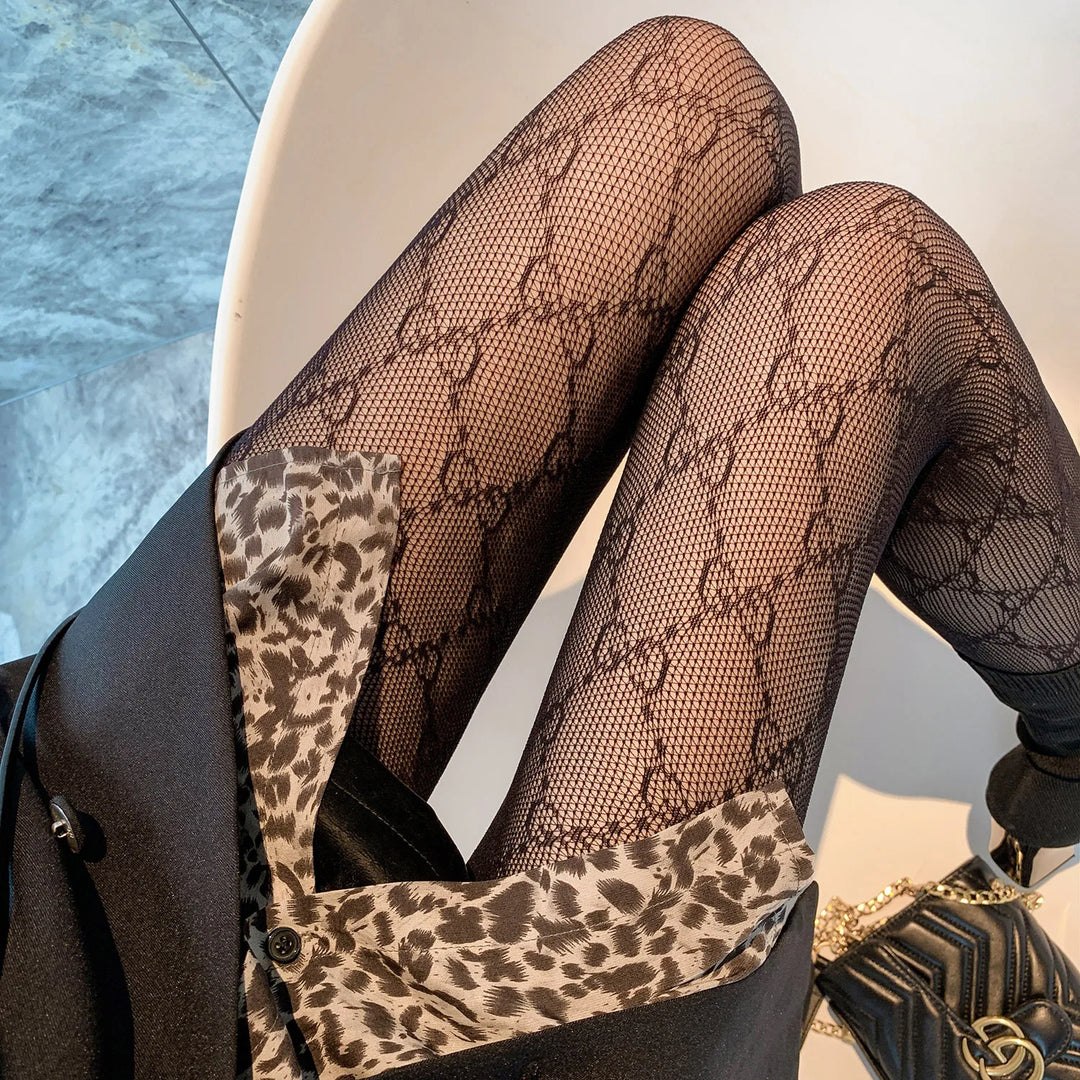 Customized Brand Logo FF&GG Fishnet Stockings Factory Manufacturer Stockings for Women Sexy Fishnet Leggings Pantyhose
