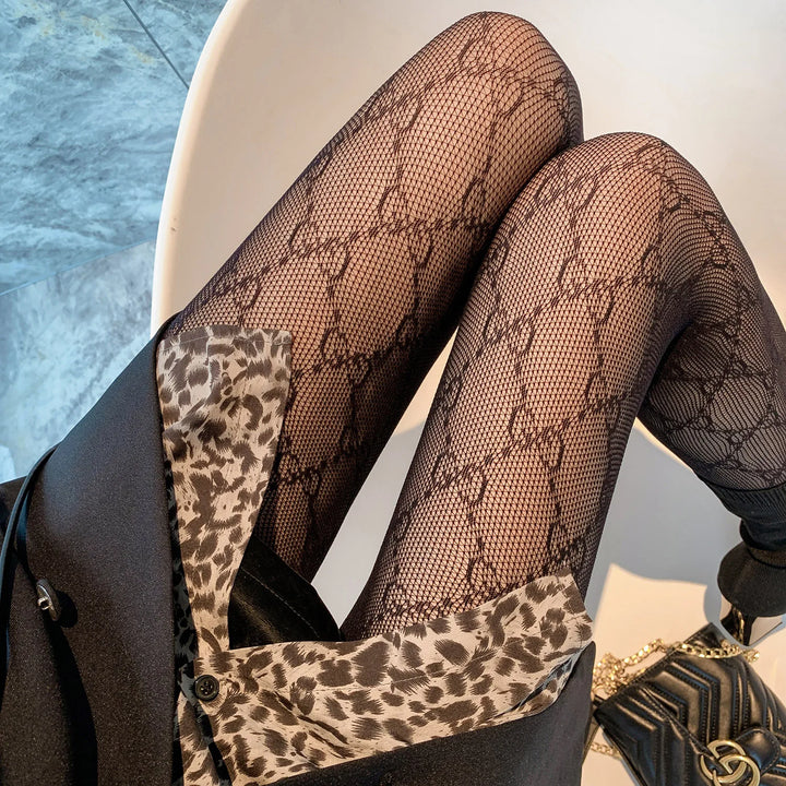 Customized Brand Logo FF&GG Fishnet Stockings Factory Manufacturer Stockings for Women Sexy Fishnet Leggings Pantyhose