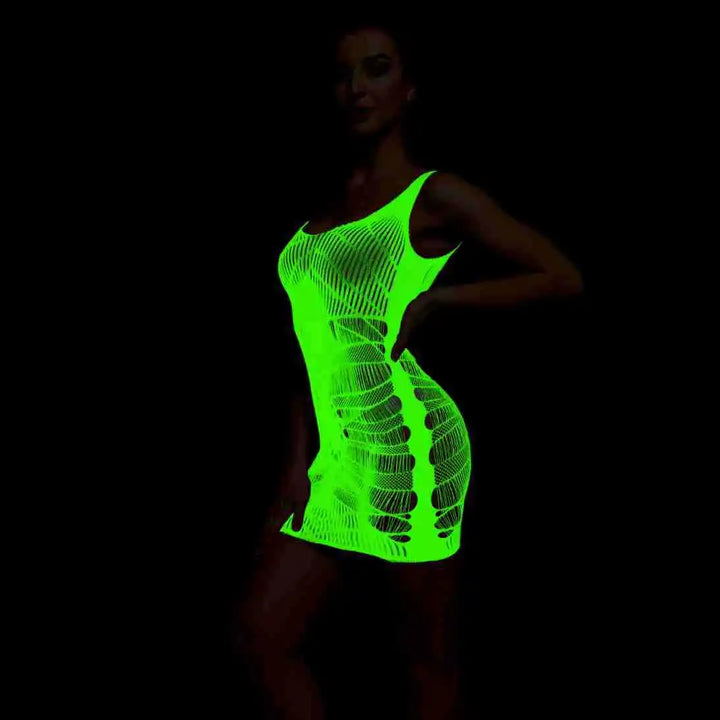 Sexy Stockings Glow in the Dark Women High Quality Fishnet Skinny Luminous Tight Pantyhose Hollow Out High Thigh Dancewear