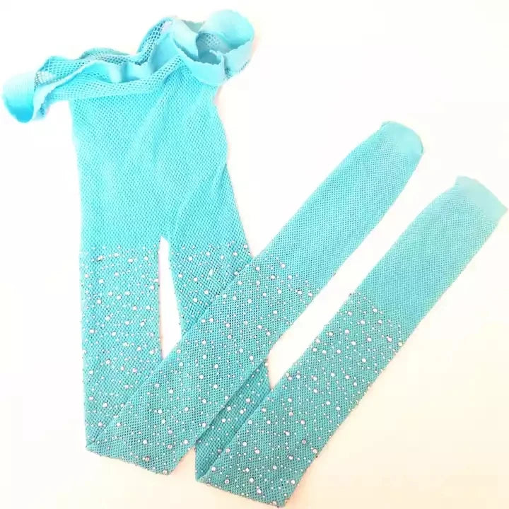 Kids Kawaii Pattern Mesh Shiny Rhinestone Fishnet Tights Girls Fishnet Stockings for Princess Dress High Waist Mesh Tights