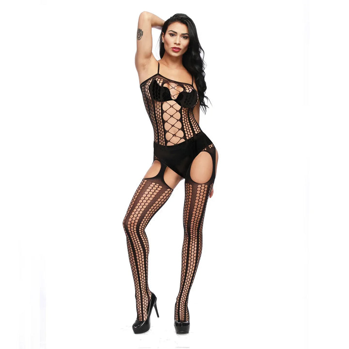 2025 Classic Star Sellers Slim Hollow Out Mesh Multicolor Crotchless Sleeveless Fishnet Bodystocking Sexy Lingerie