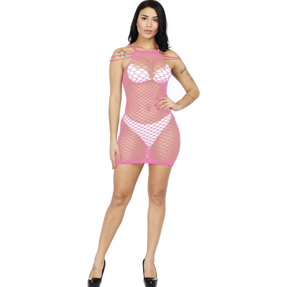 Sexy Lingerie for Girls Teddy Dress Strap Sheer Nylon Bodystocking Chemise Medias Open Crotch Body Stockings Tight