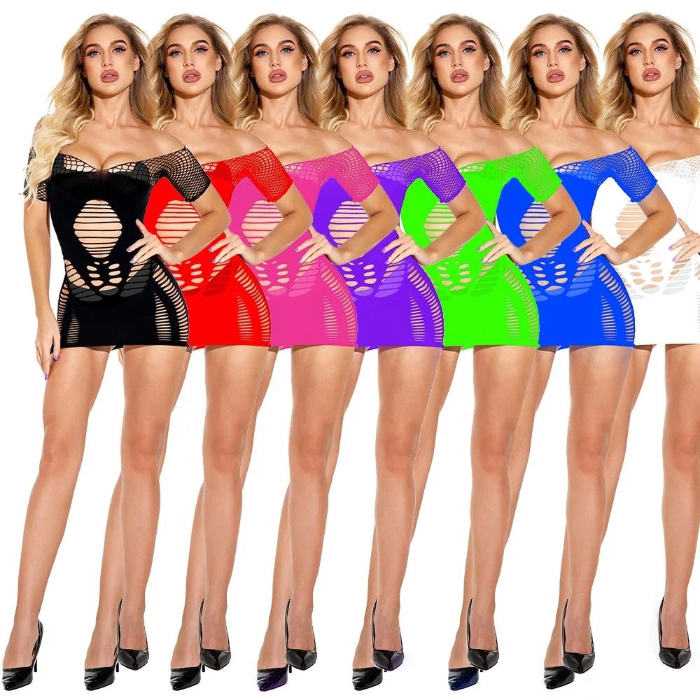Off Shoulder Sexy Cutout Transparent Bodystocking Lingerie 2024 Wholesale Sexy  Lingerie Sheer Erotic Stockings