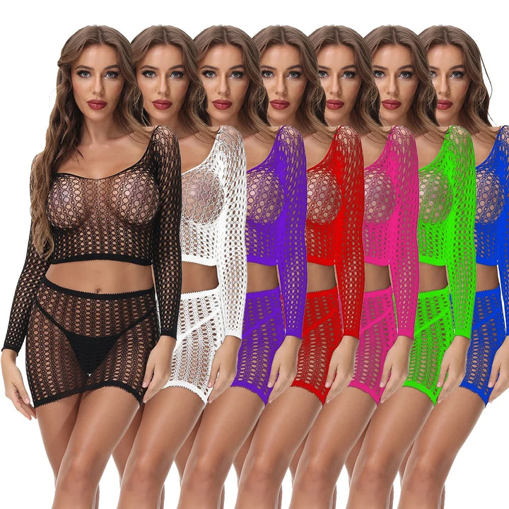 2023 Design Hot Sell Lace Trim Back Crisscross Sexy Hot Net Bodystocking Women Sexy Lingerie Bodystocking for Women