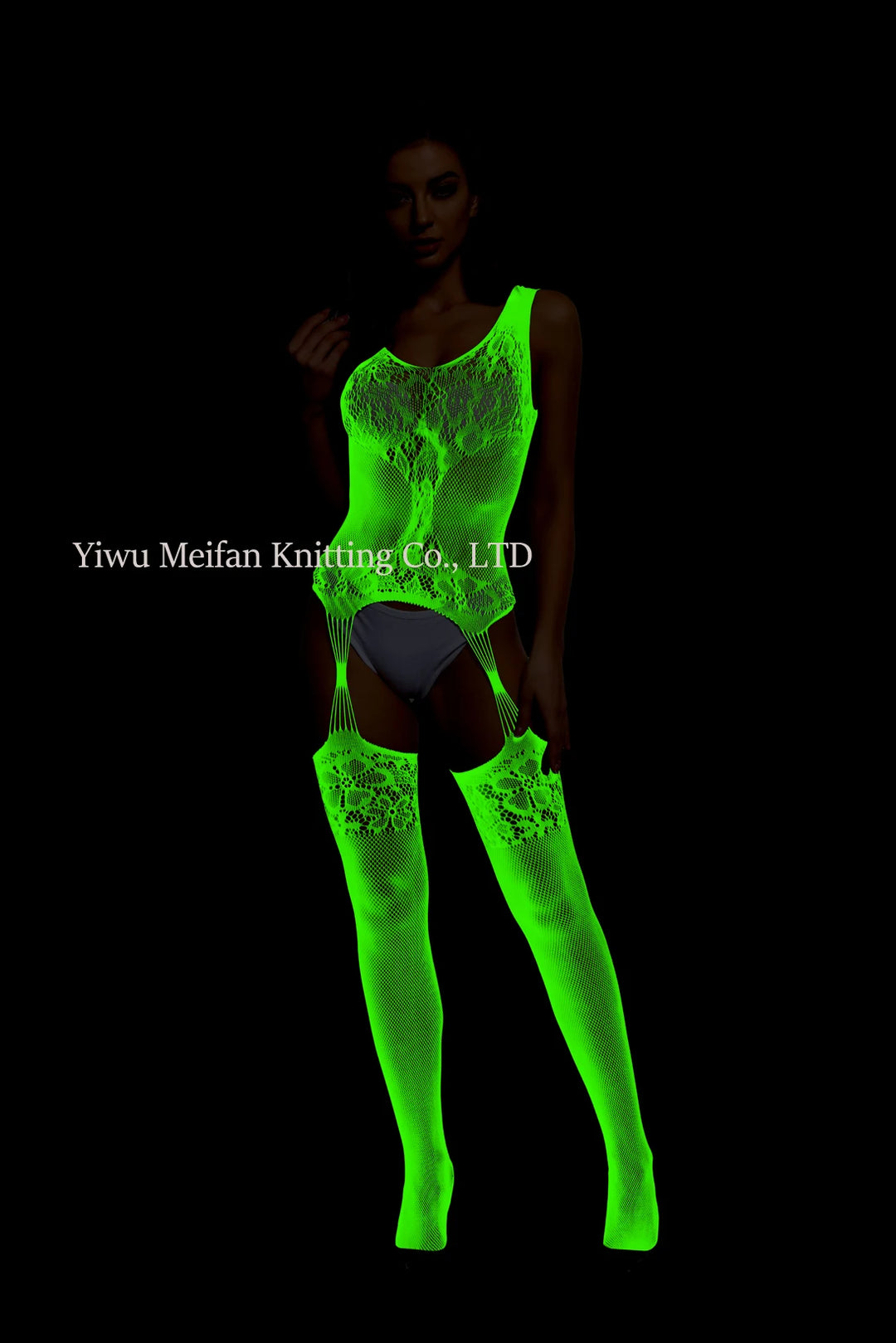Glow in the Dark Fishnet Stockings Lingerie Body Stocking Luminous Glowing Fishnet Underwear Bodystockings for Women