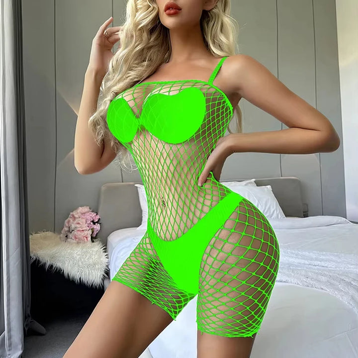 Hollow Out Woman Lingeries Sexy Fishnet Stockings Tights Medium Weft Nylon Fishnet Hosiery Full Body Mesh Bodysuits