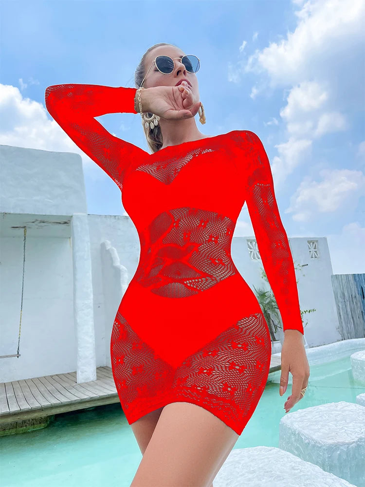 Hollow Out Sexy Mesh Lingerie Honeymoon Mesh Bodystocking Sexy Open Crotch Pantyhose Lingerie Femme Sexy Bodysuits W531