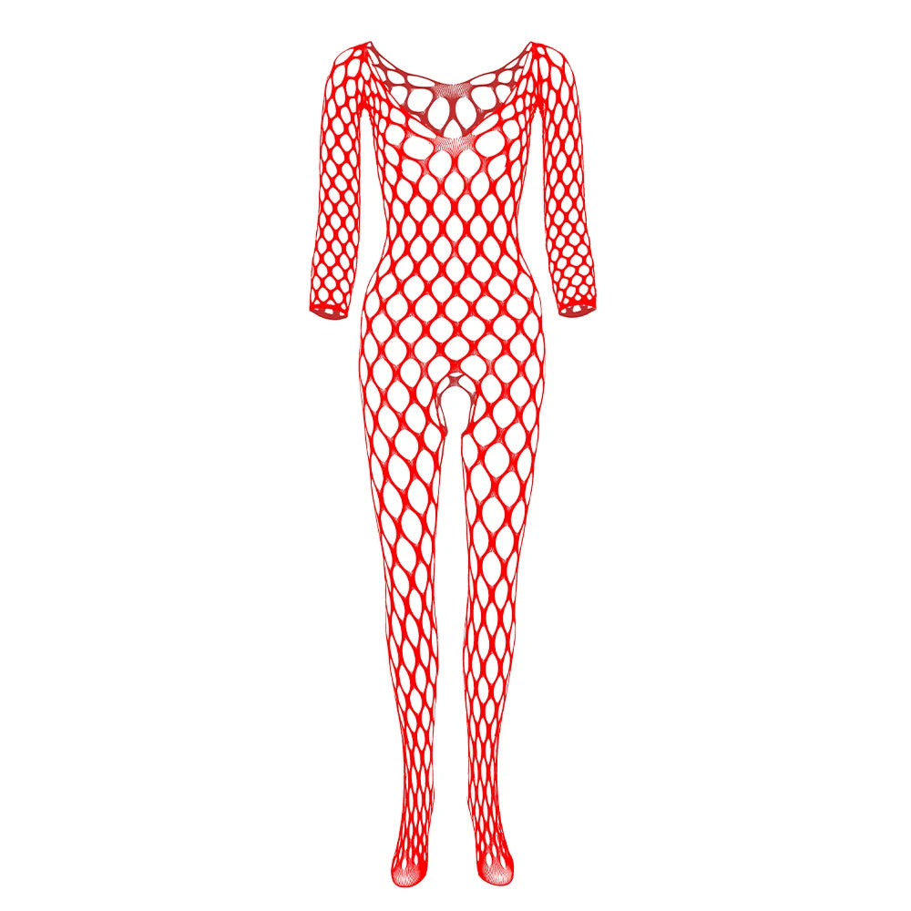 Full Body Fishnet Stockings Sexy Women Erotic Lingerie  Crotchless Design Bodystocking Ultra Large Nets Bodysuits 2024