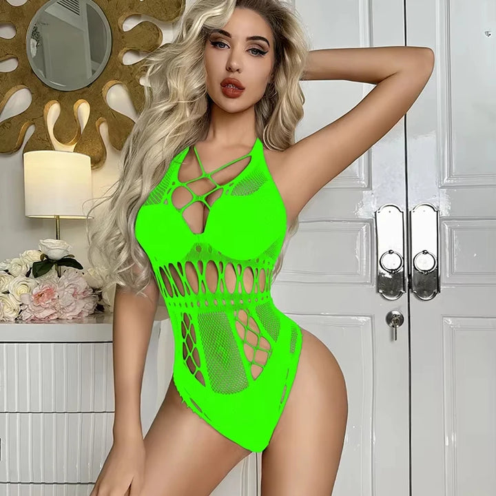 Sexy Bodysuits Women Mesh Transparent Body Stocking Lingerie Club Party Tights Fishnet Female Sexy Erotic Lingerie