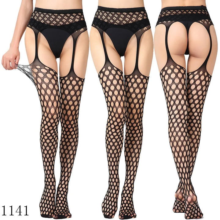 Womens Lingerie Body Garter Belt Thigh High Sheer Nylon Stockings Suspenders Sexy Pantyhose/tights