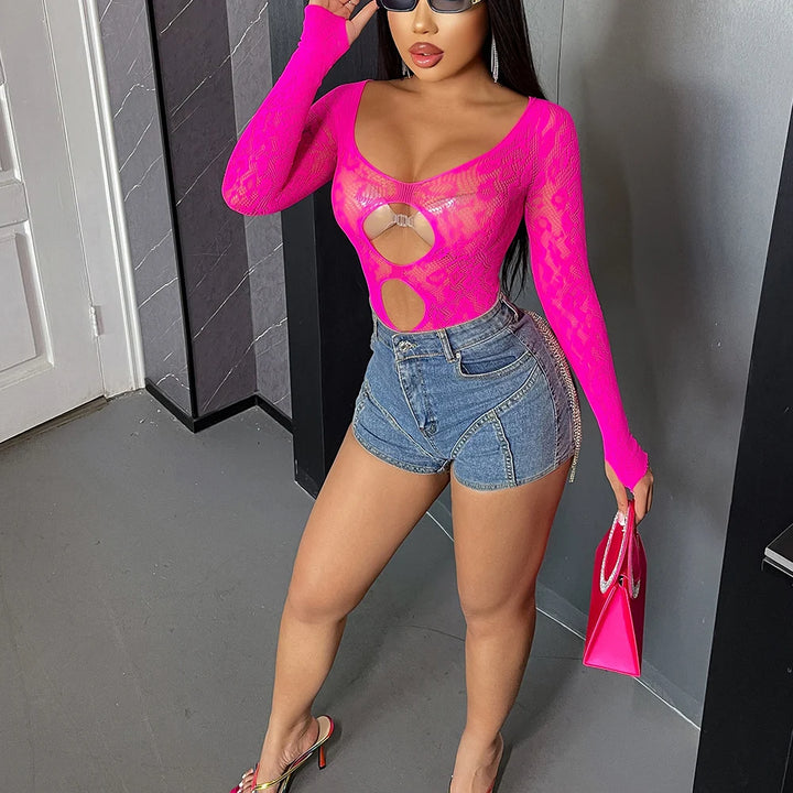 2025 Bikini Tops Fishnet Jumpsuit Designer Hollow Out Body Stockings Mini Dress Sexy Mesh Lingerie Nightgown Bodystocking
