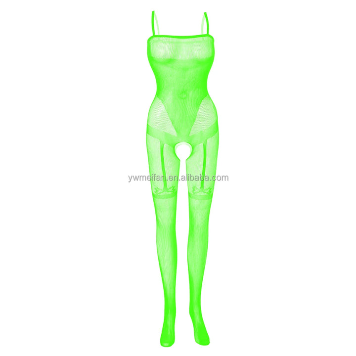 Integrate Garter Belt Pantyhose Women's Sexy Black Nude Fishnets Bodystocking Crotchless Body Stocking Lingerie