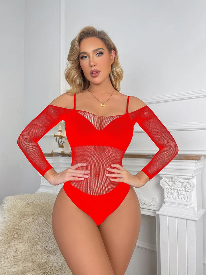 Honeymoon Sexy Baby Doll Mesh Sheer Erotic Dress Sexy Lingerie Femme Sexy Crotchless Body Stocking Lingerie Dress