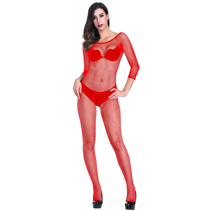 Full Body Fishnet Bodysuit Underwear Women Sexy See Through Erotic Lingerie Stockings Full Body Crotchless Pantyhose