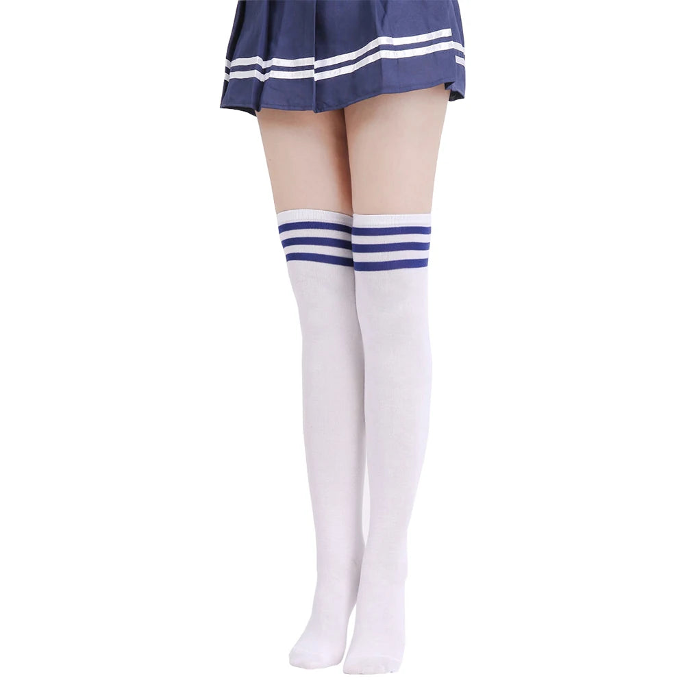 Japanese Lolita Socks Cotton Hosiery Girl Uniform Socks Lined Retro Socks for Adult Costumes Stockings