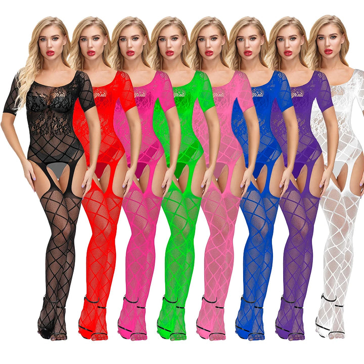 Medias Sexy Black Lace Cutout Garters Belt Transparent Bodystocking Adult Women Hosiery Stockings Lingerie Femme Sexy