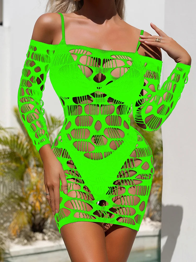 Hollow Out Sexy Lace Bodysuit Underwear Fishnet Dresses Lenceria Para Mujer Party Strippers Outfit Erotic Lingerie