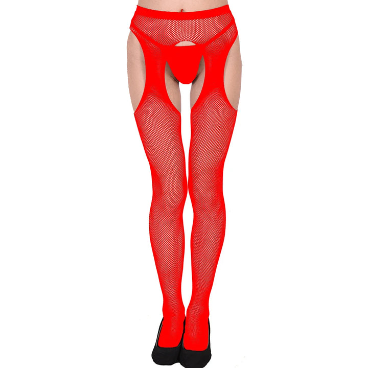 Wholesale 70D Fishnet Tights Four Sides Open Crotch Sexy Erotic Body Stockings Women's Nylon Hosiery Pantyhose White