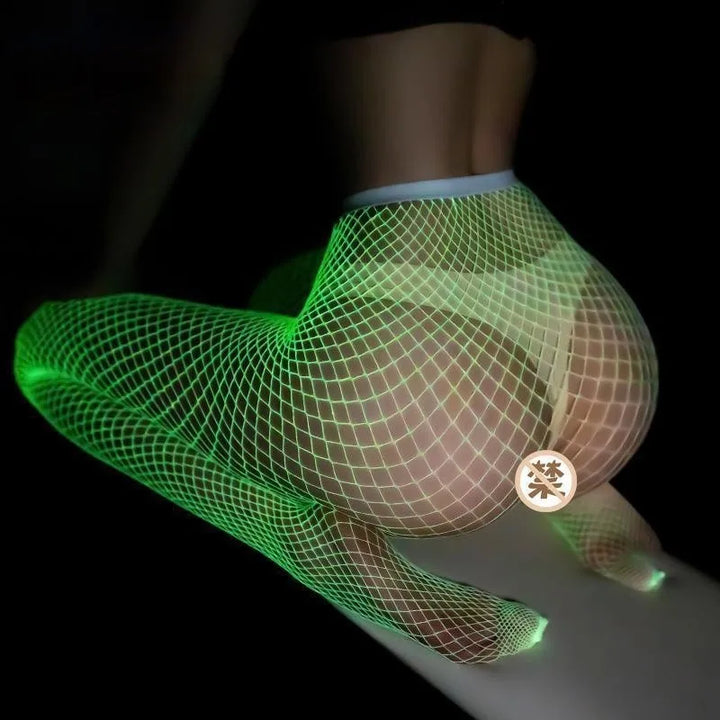 Sexy Stocking for Women High Quality Fishnet Stockings Skinny Luminous Tight Pantyhose High Thigh  Dancewear Glow in the Dark