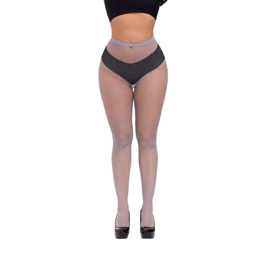 Plus Size Nylon Fishnets Pantyhose Tights 220lbs  Women's Jacquard  Hosiery Stockings Women's High Waist Pantys Medias