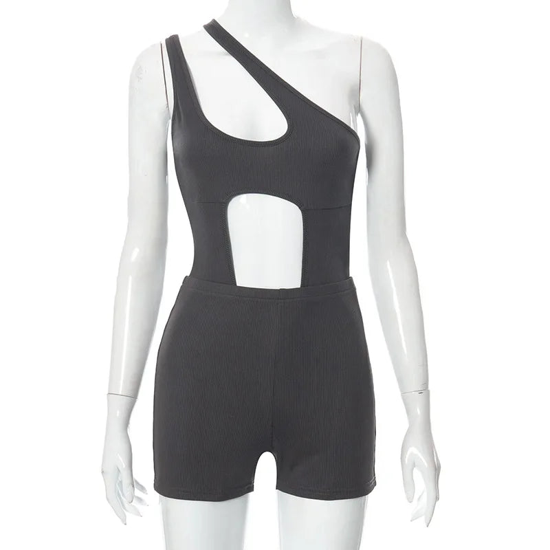 2022 Hollow Out Bodysuits and Shorts Sexy Women Two Piece Sets