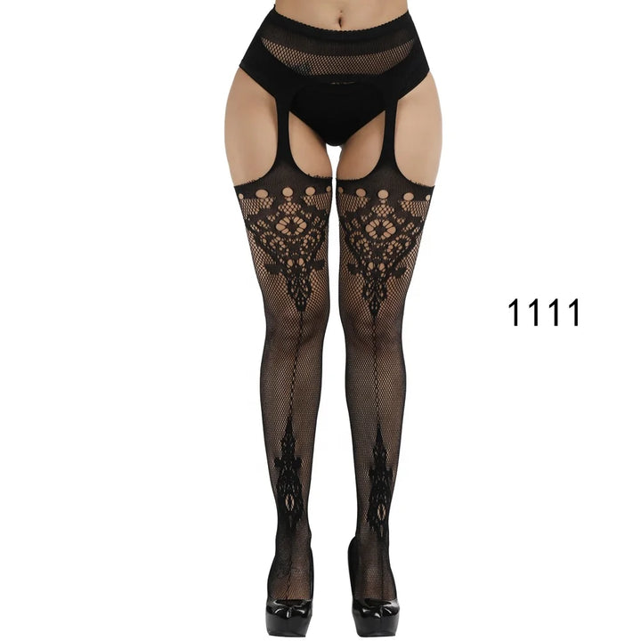 Womens Lingerie Body Garter Belt Thigh High Sheer Nylon Stockings Suspenders Sexy Pantyhose/tights