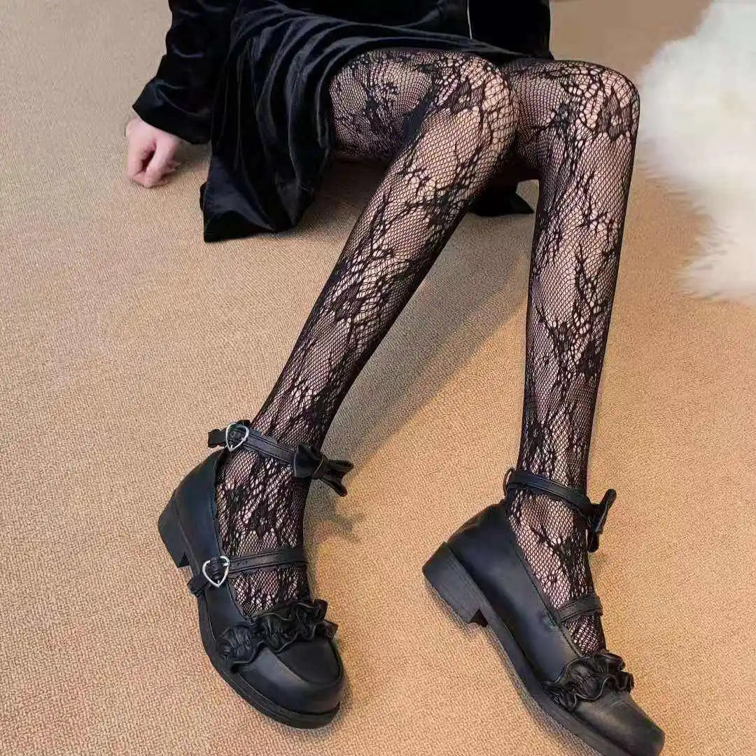 Lingerie Sexy Femme Spandex Mesh Dress Floral Halloween Fish Net Socks Pantyhose Stockings Knitted Design Brand Logo Tights