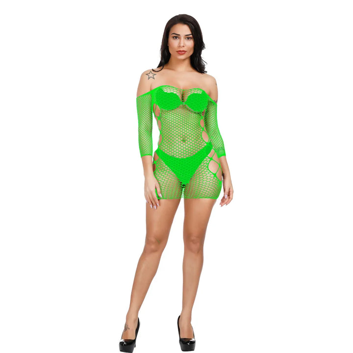 Cutout Sexy Fishnets Bodysuit for Women Plus Size Sexy Lingerie  Bodystocking See Through Sexy Erotic Lingerie Dress