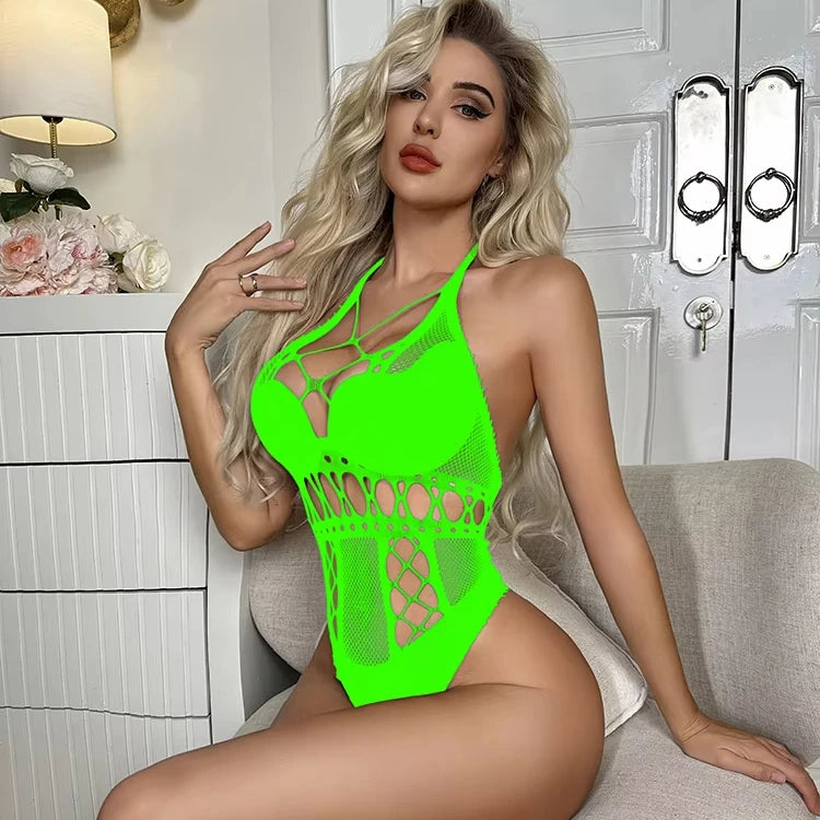 Sexy Bodysuits Women Mesh Transparent Body Stocking Lingerie Club Party Tights Fishnet Female Sexy Erotic Lingerie