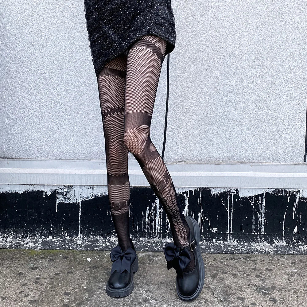 Lady Underwear Hollow Hanging Socks Jacquard Pants Leggings Stoking Sexy Pantyhose Women Girls