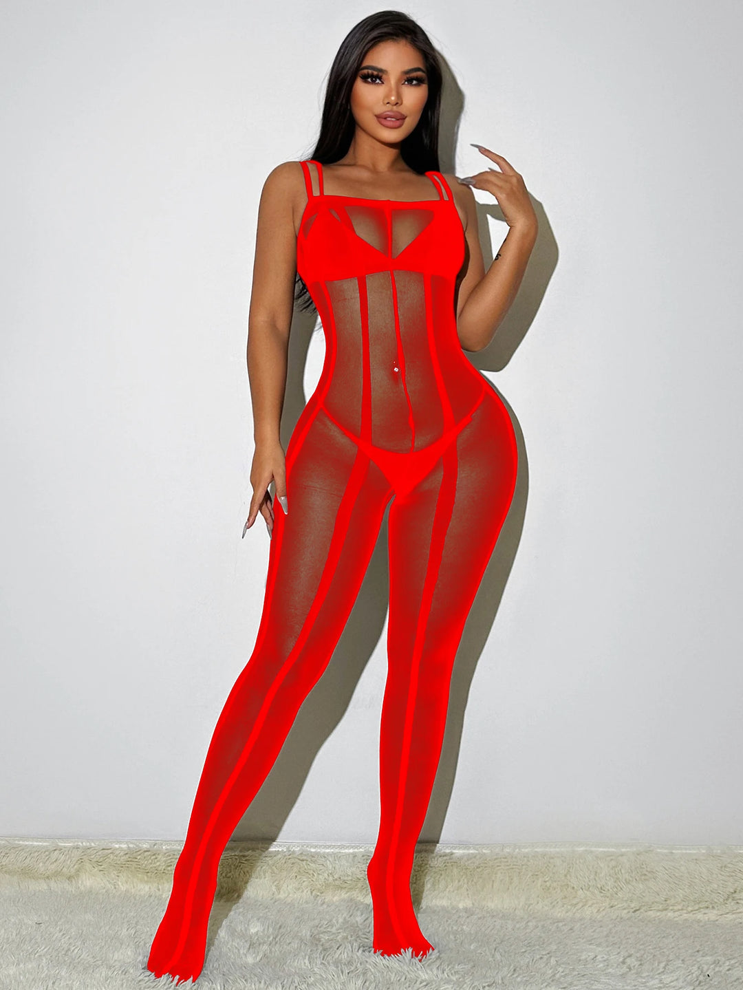 2025 New Silk Full Body Stockings Sexy Exotic Mesh Transparent Bodysuit Crotchless Lingerie Women G045