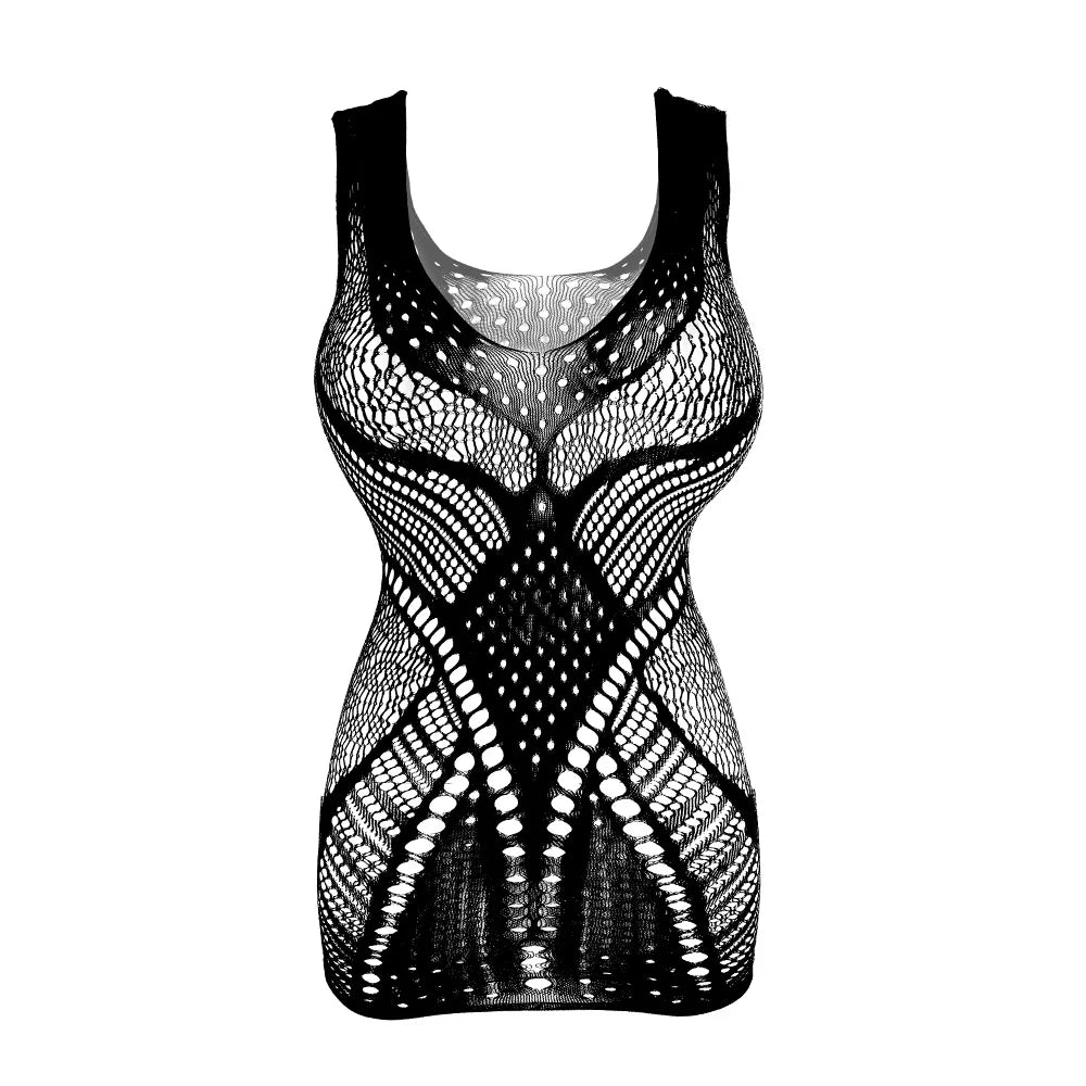 Hollow Out Sexy Mesh Dress for Women Fishnet Stockings Sexy Exotic Teddy Lingerie Fishnets Transparent Bodystocking