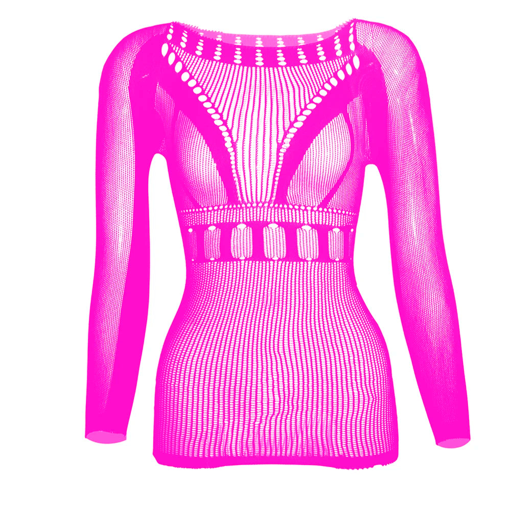 High Waist Sexy Mesh Lingerie Summer Vacation Outfit Elastic Nylon Bodystocking One-Piece Mesh Stockings