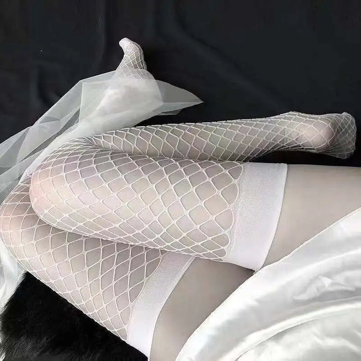 UYW Sexy Thigh Stockings Hollow Mesh Large Size Knee High Fun Fishnet Stockings
