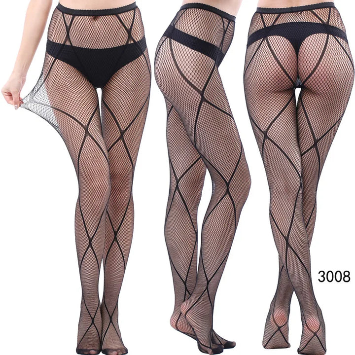 Womens Fishnet Tights Suspender Pantyhose Thigh-High Stockings