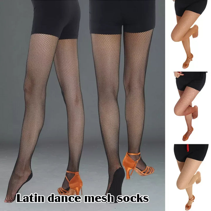 Caramel Professional Hard Network Latin Stockings Nylon Fishnet Pantyhose/Tights for Women Performance Dancewear Socks