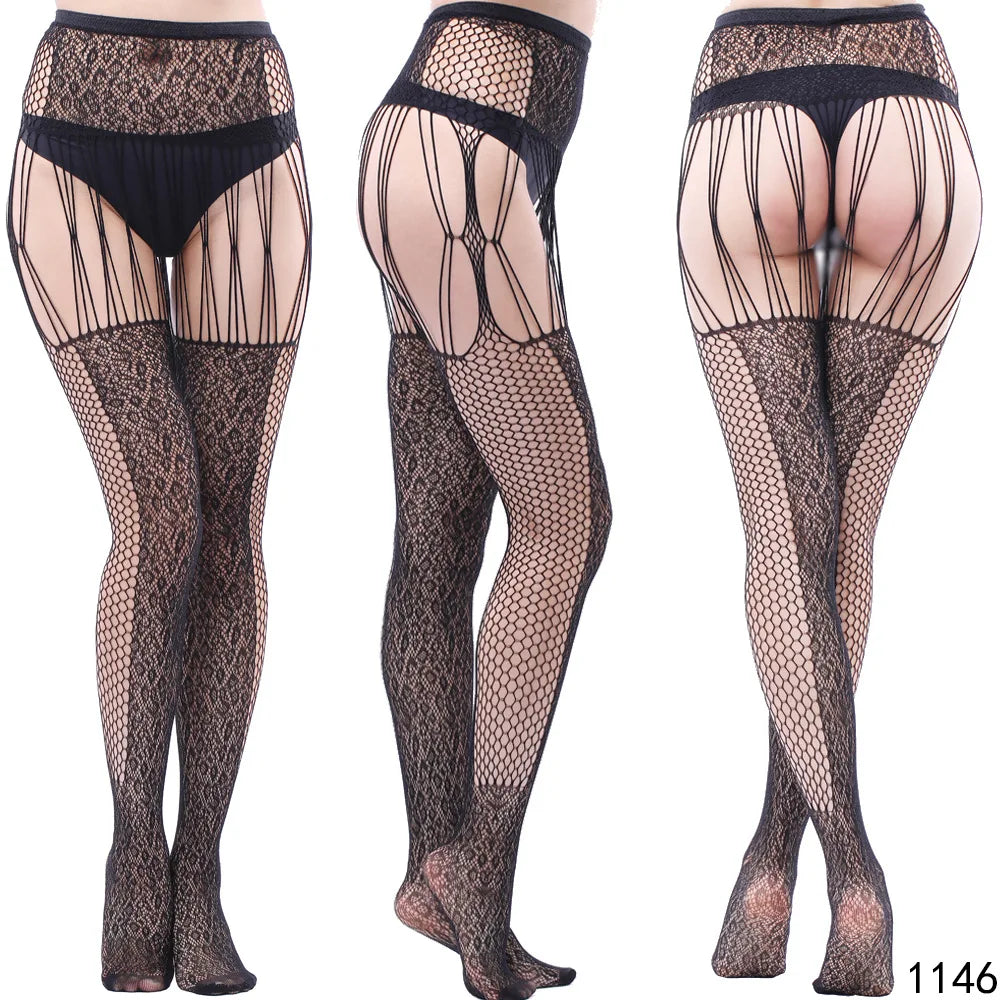 Womens Lingerie Body Garter Belt Thigh High Sheer Nylon Stockings Suspenders Sexy Pantyhose/tights