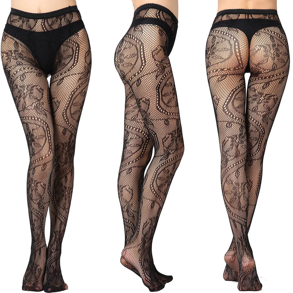 High Waist Patterned Fishnet Tights Lingerie Patterned Tights Fishnet Floral Stockings Pantyhose Stockings Leggings