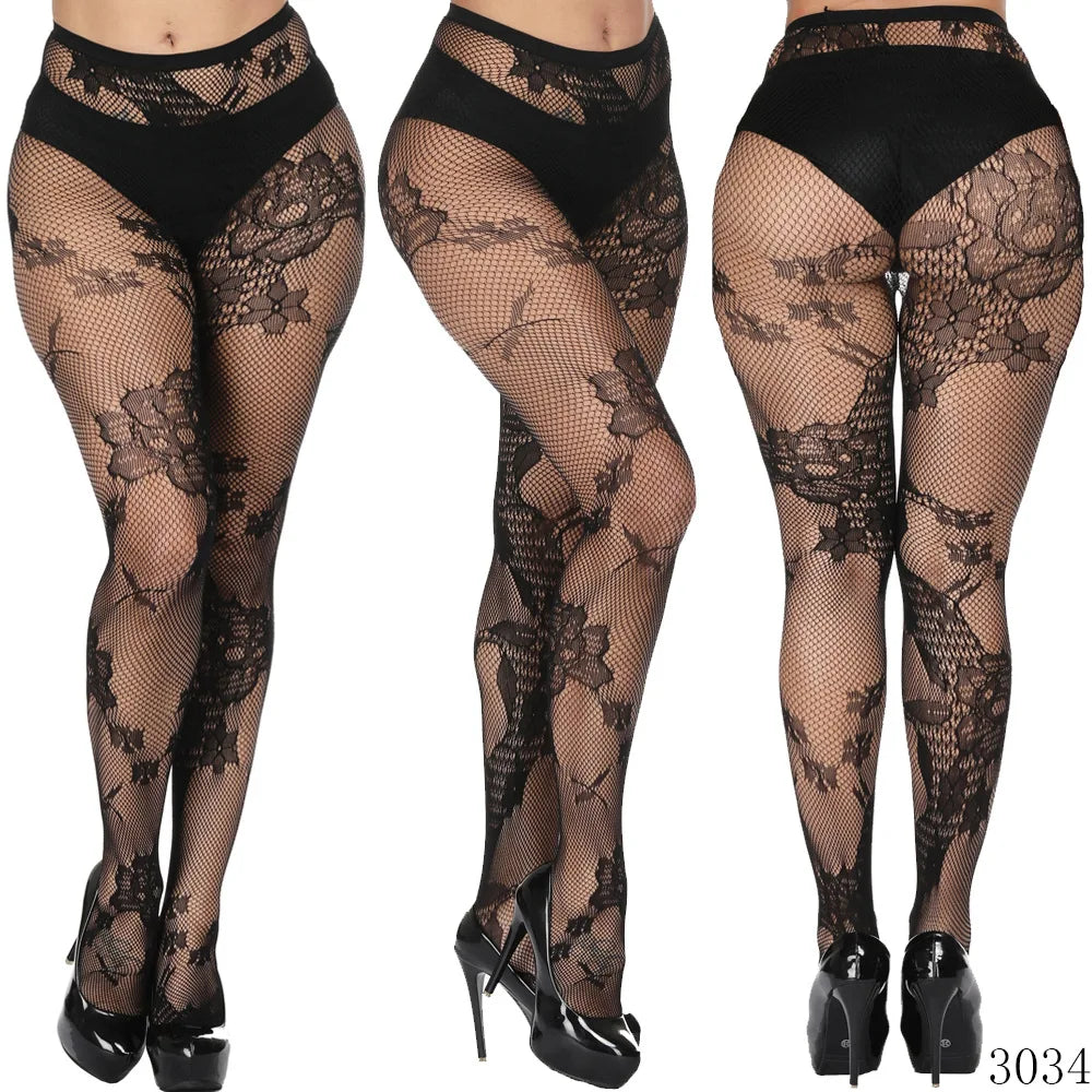 Womens Fishnet Tights Suspender Pantyhose Thigh-High Stockings