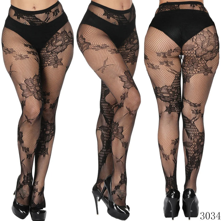 Womens Fishnet Tights Suspender Pantyhose Thigh-High Stockings